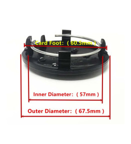 4pcs 68mm / 57mm Audi Wheel Hub Caps 8D0601170 - Gloss Black Centers